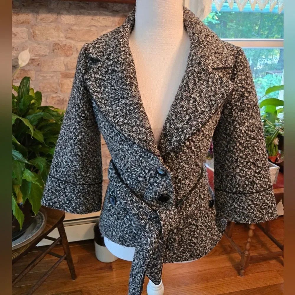 Halogen Monochrome Tweed Jacket Size XS